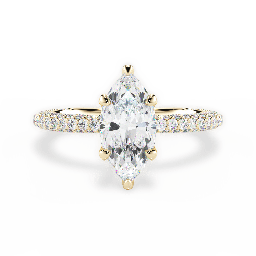 Kristen Marquise Cut Lab Grown Diamond 18Kt Yellow Gold Engagement Ring