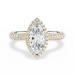 Lucy Marquise Cut Lab Grown Diamond 18Kt Yellow Gold Engagement Ring