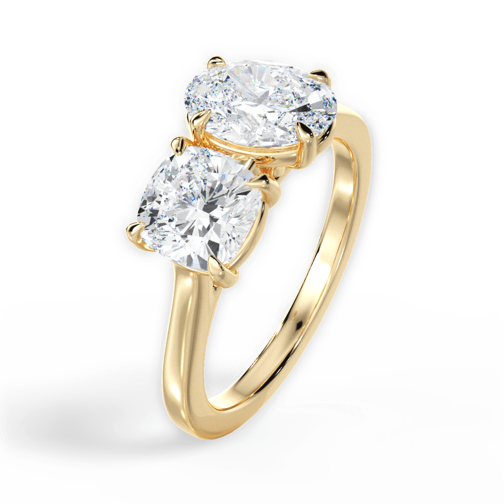 Ellen Oval Cut Lab Grown Diamond 18Kt Yellow Gold Engagement Ring - View 4