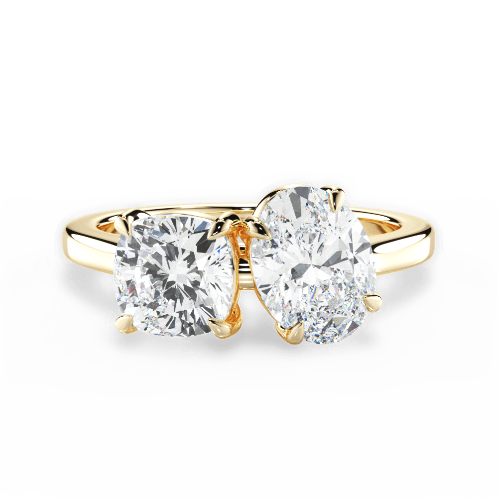 Ellen Oval Cut Lab Grown Diamond 18Kt Yellow Gold Engagement Ring