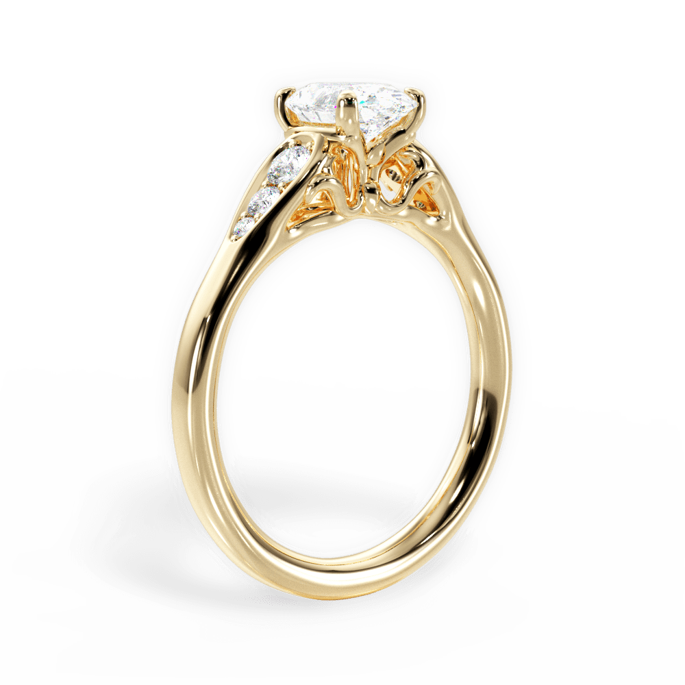 Cecilia Oval Cut Lab Grown Diamond 18Kt Yellow Gold Engagement Ring - View 3