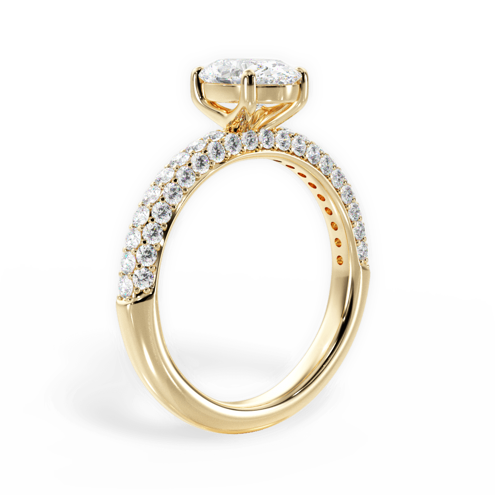 Kylie Oval Cut Lab Grown Diamond 18Kt Yellow Gold Engagement Ring - View 3