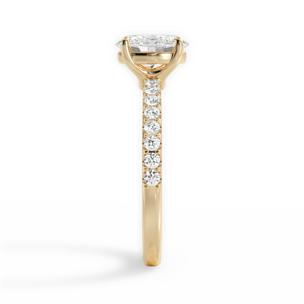 Elsie Oval Cut Lab Grown Diamond 18Kt Yellow Gold Engagement Ring - View 3