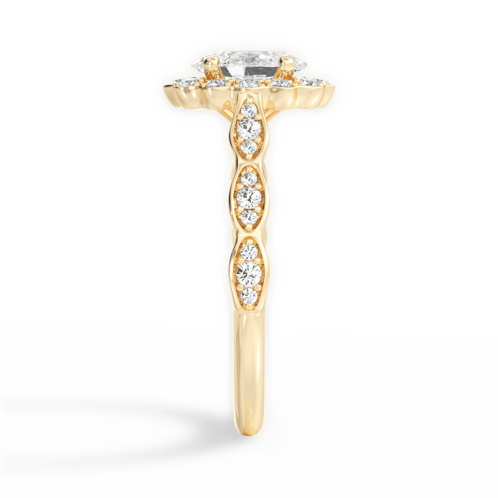 Jane Oval Cut Lab Grown Diamond 18Kt Yellow Gold Engagement Ring - View 4