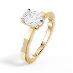 Aaliyah Oval Cut Lab Grown Diamond 18Kt Yellow Gold Engagement Ring - View 3