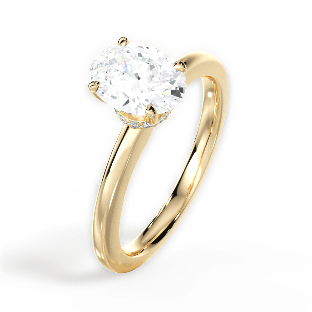 Cara Oval Cut Lab Grown Diamond 18Kt Yellow Gold Engagement Ring - View 4