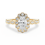 Jane Oval Cut Lab Grown Diamond 18Kt Yellow Gold Engagement Ring