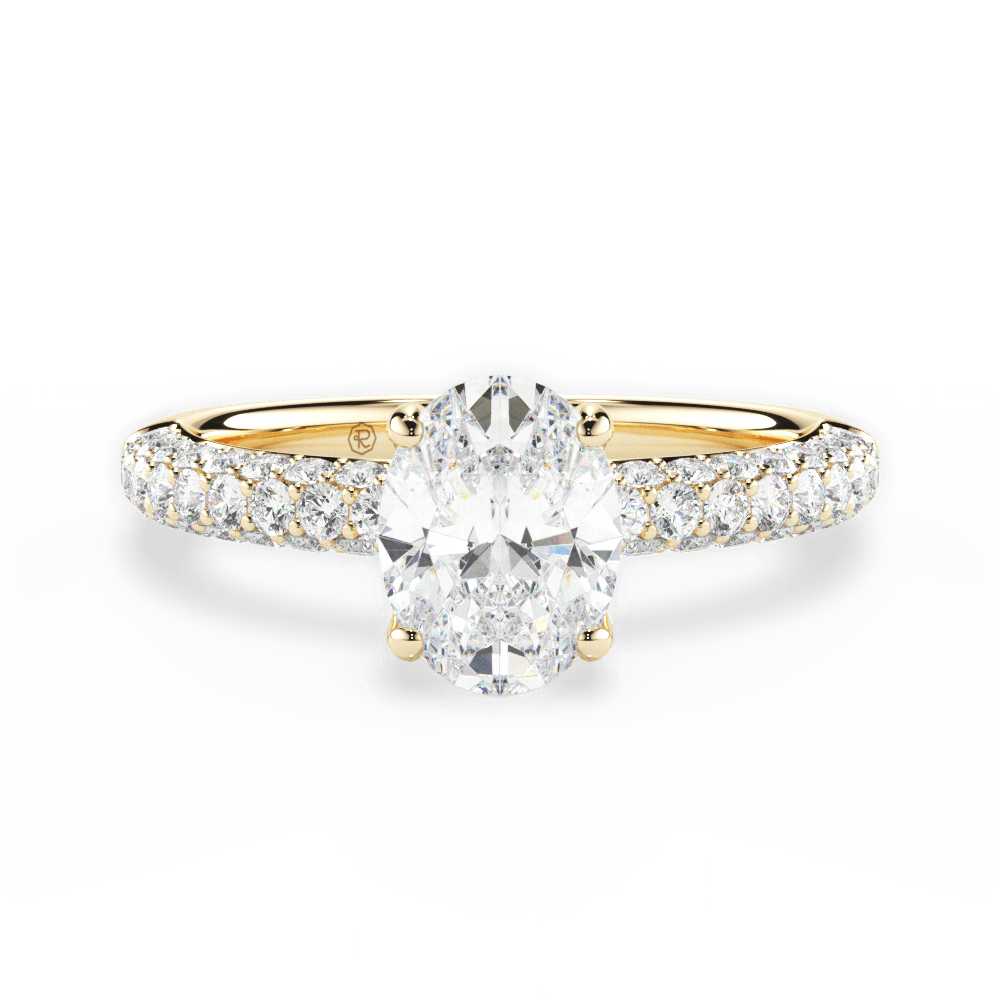 Kylie Oval Cut Lab Grown Diamond 18Kt Yellow Gold Engagement Ring