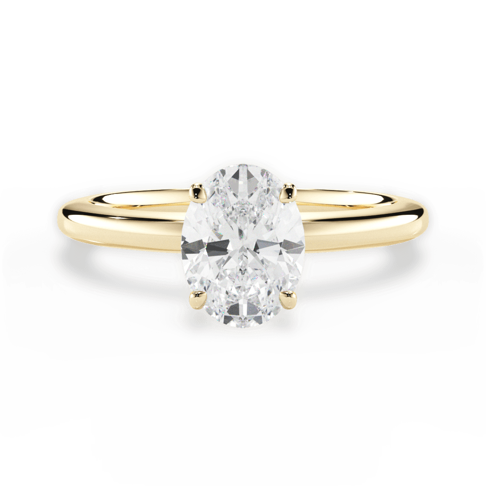 Cara Oval Cut Lab Grown Diamond 18Kt Yellow Gold Engagement Ring