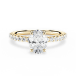 Elsie Oval Cut Lab Grown Diamond 18Kt Yellow Gold Engagement Ring