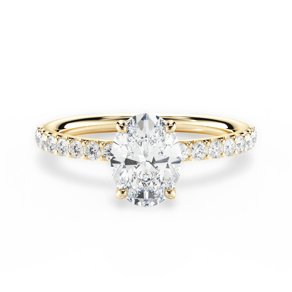 Elsie Oval Cut Lab Grown Diamond 18Kt Yellow Gold Engagement Ring