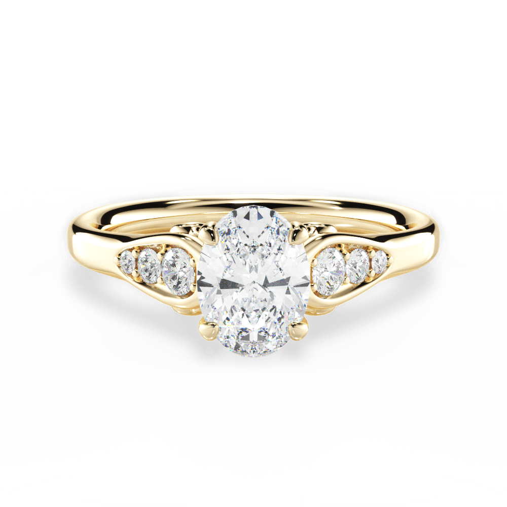 Cecilia Oval Cut Lab Grown Diamond 18Kt Yellow Gold Engagement Ring