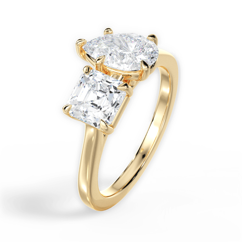 Leticia Pear Cut Lab Grown Diamond 18Kt Yellow Gold Engagement Ring - View 4