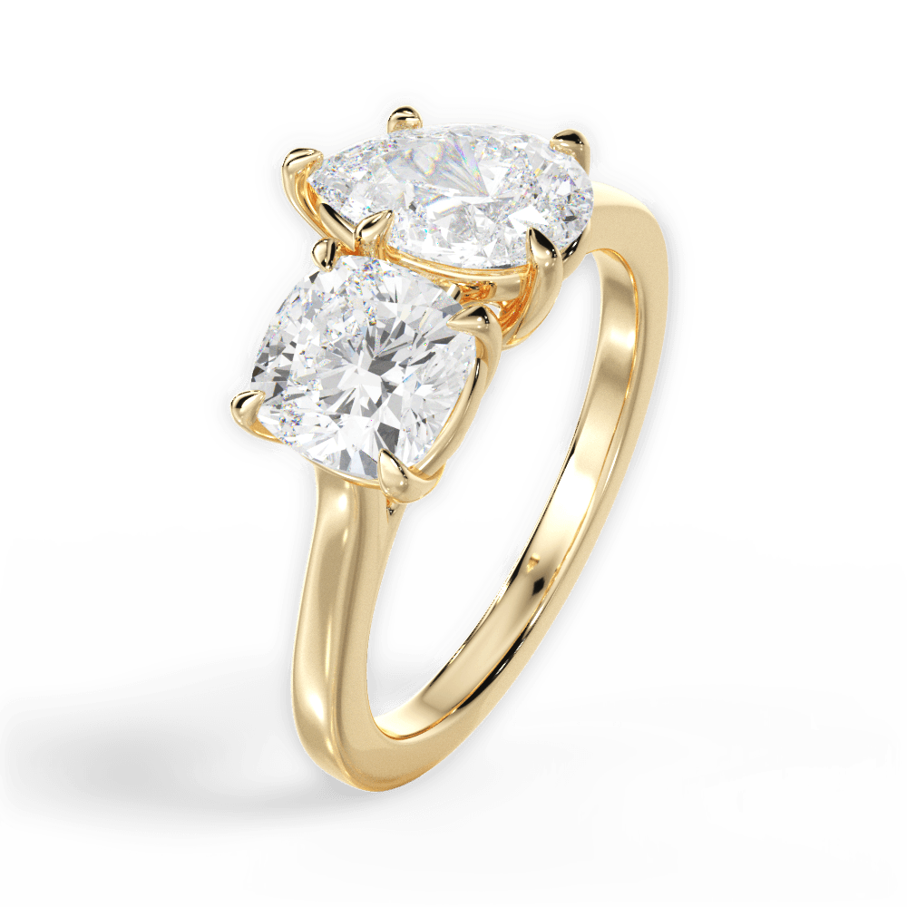 Ellen Pear Cut Lab Grown Diamond 18Kt Yellow Gold Engagement Ring - View 3