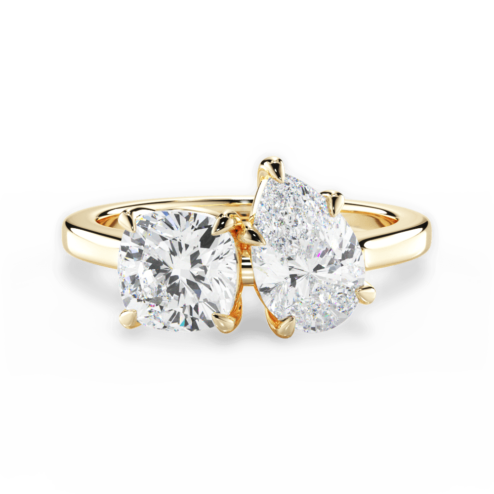 Lila Pear Cut Lab Grown Diamond 18Kt Yellow Gold Engagement Ring