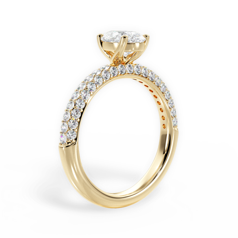 Kylie Pear Cut Lab Grown Diamond 18Kt Yellow Gold Engagement Ring - View 2