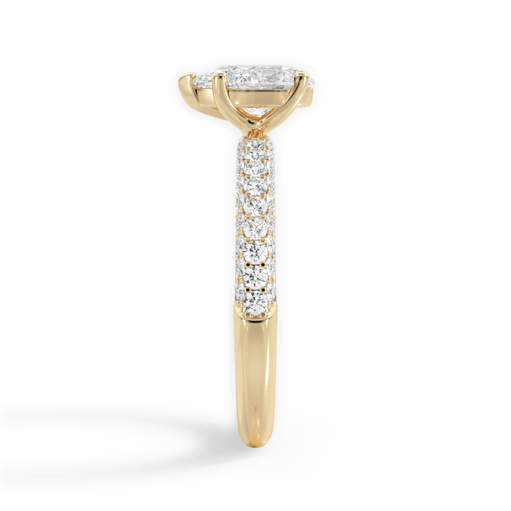 Kylie Pear Cut Lab Grown Diamond 18Kt Yellow Gold Engagement Ring - View 3