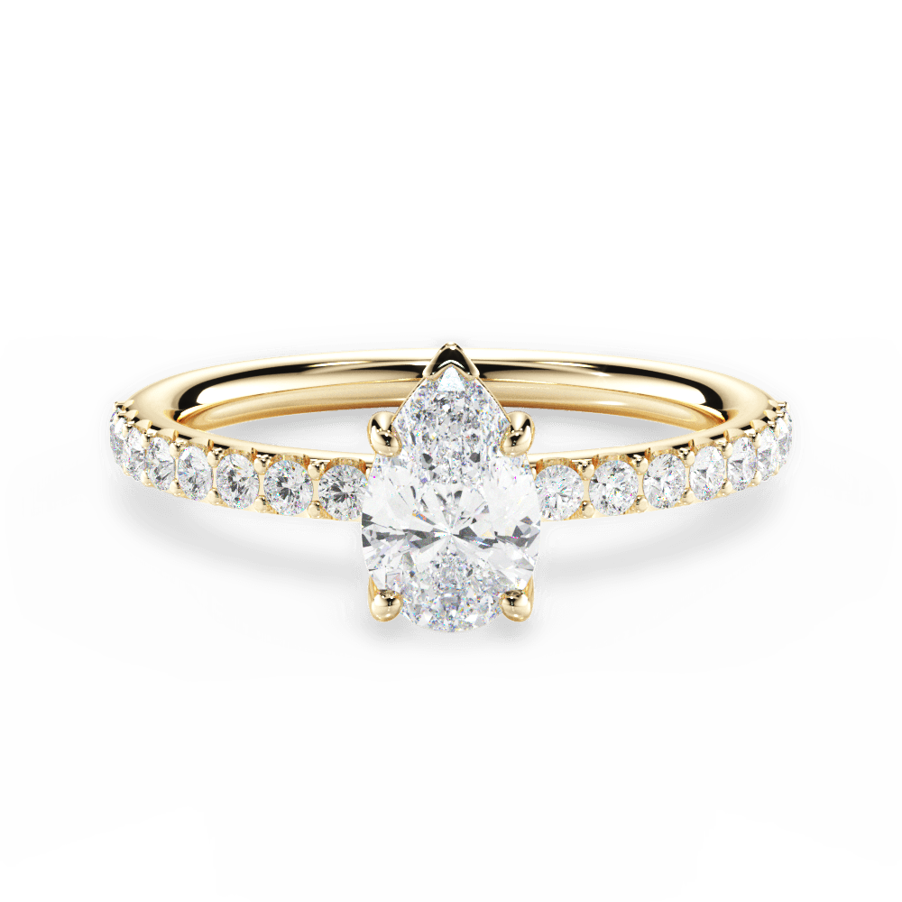 Elsie Pear Cut Lab Grown Diamond 18Kt Yellow Gold Engagement Ring