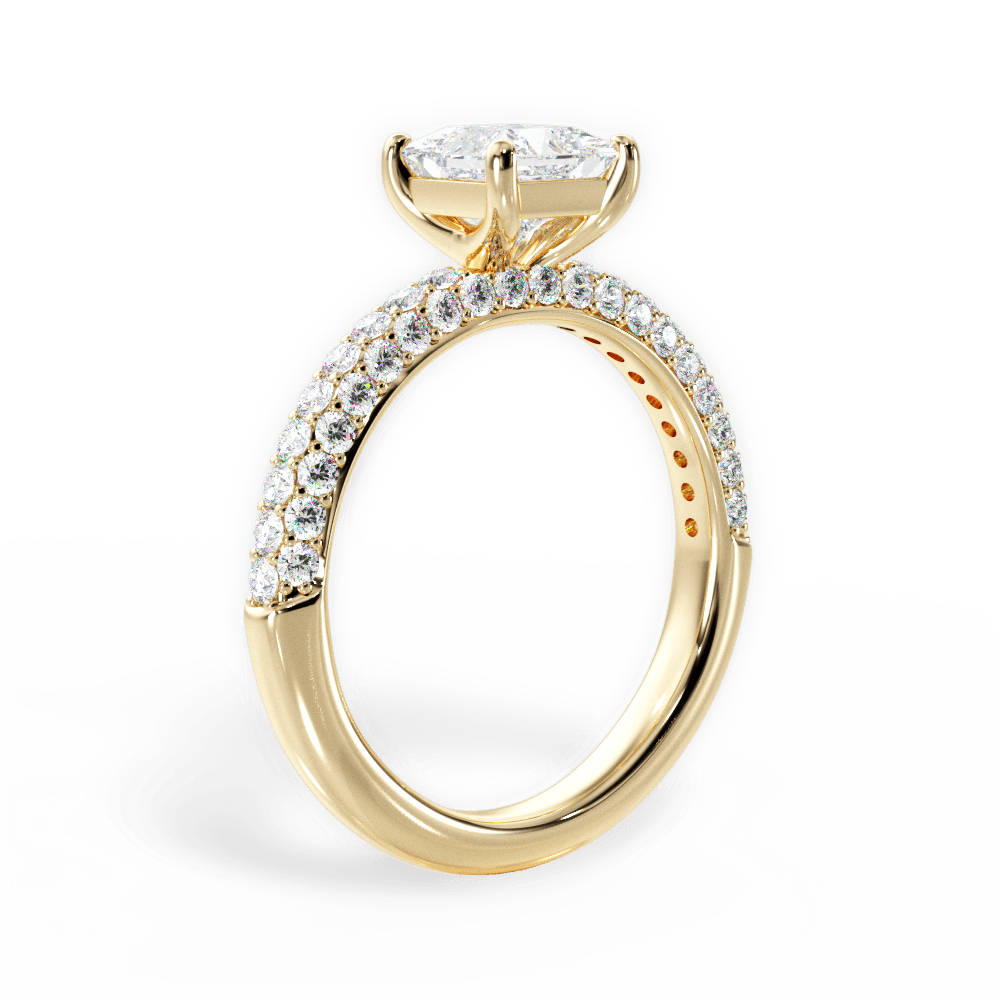 Kylie Princess Cut Lab Grown Diamond 18Kt Yellow Gold Engagement Ring - View 4