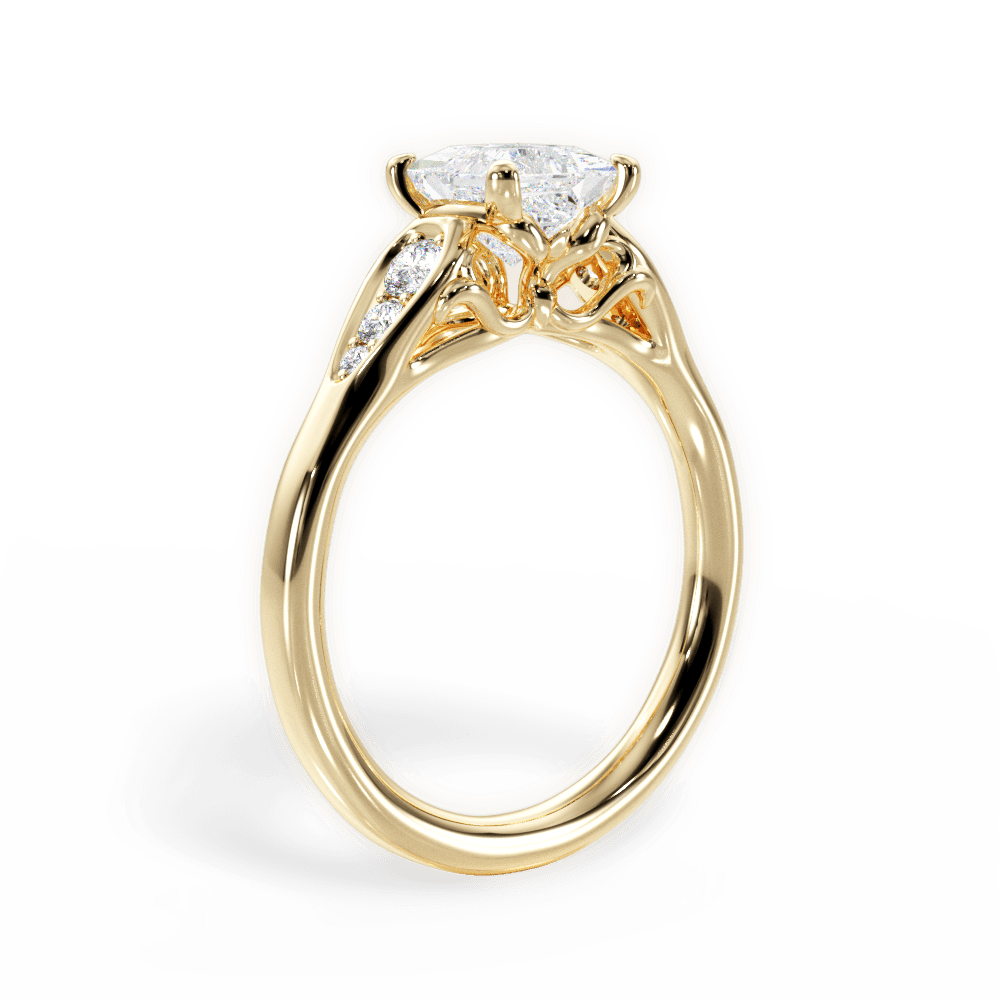 Cecilia Princess Cut Lab Grown Diamond 18Kt Yellow Gold Engagement Ring - View 3