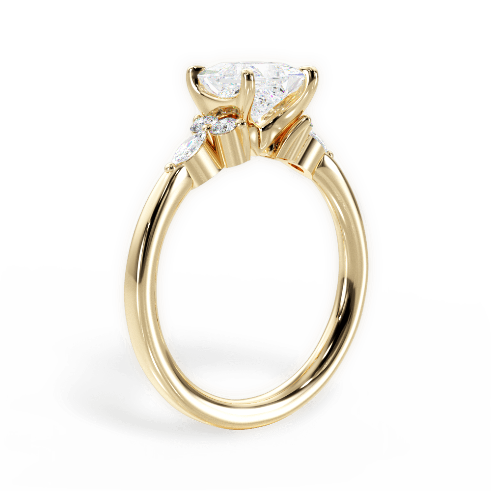 Cynthia Princess Cut Lab Grown Diamond 18Kt Yellow Gold Engagement Ring - View 2