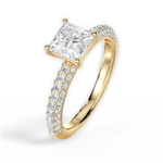 Kylie Princess Cut Lab Grown Diamond 18Kt Yellow Gold Engagement Ring - View 3