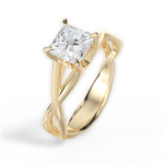 Aubrey Princess Cut Lab Grown Diamond 18Kt Yellow Gold Engagement Ring - View 3