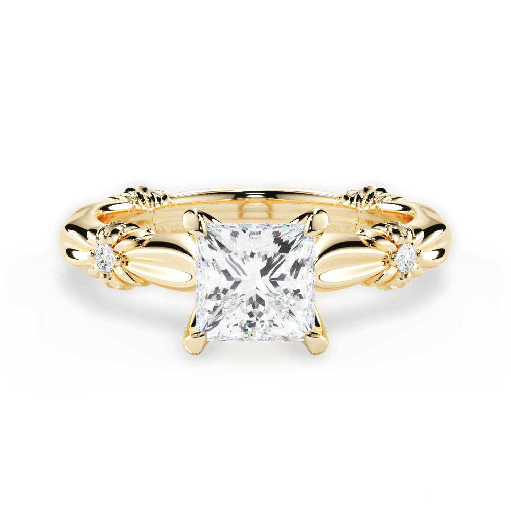 Claire Princess Cut Lab Grown Diamond 18Kt Yellow Gold Engagement Ring