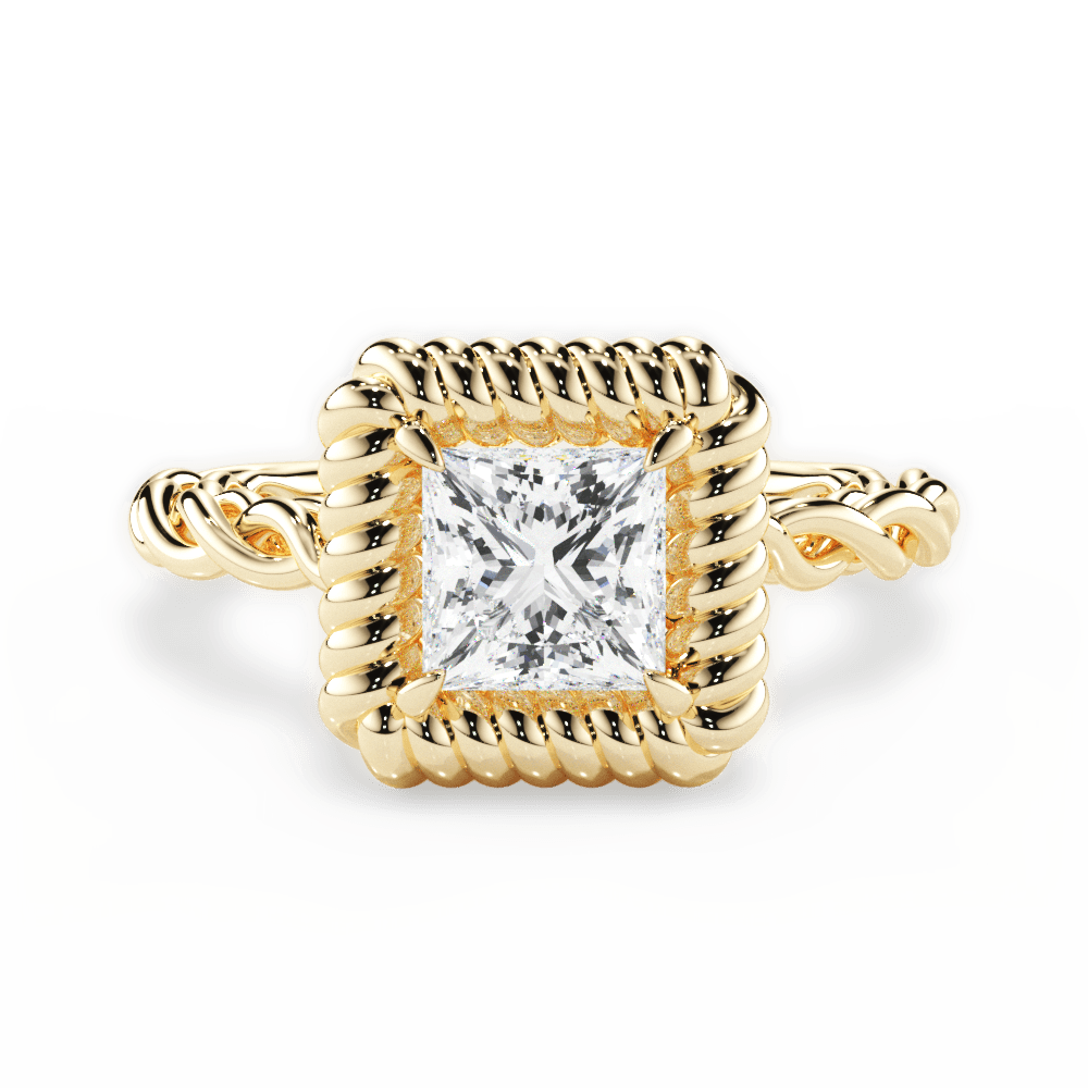 Belinda Princess Cut Lab Grown Diamond 18Kt Yellow Gold Engagement Ring