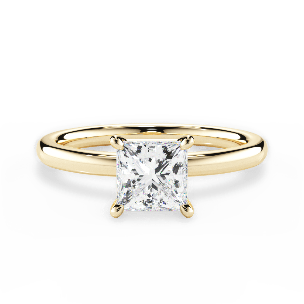 Angela Princess Cut Lab Grown Diamond 18Kt Yellow Gold Engagement Ring