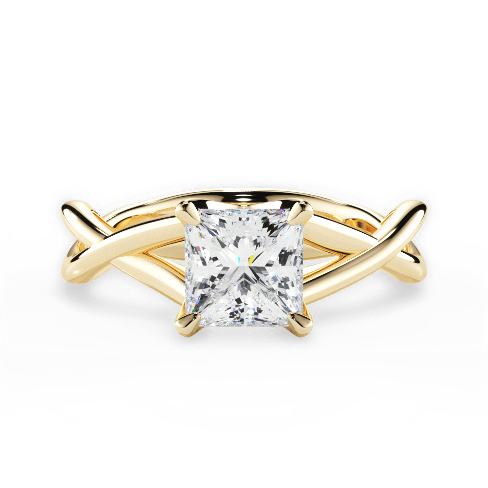 Aubrey Princess Cut Lab Grown Diamond 18Kt Yellow Gold Engagement Ring