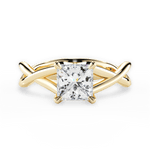 Aubrey Princess Cut Lab Grown Diamond 18Kt Yellow Gold Engagement Ring