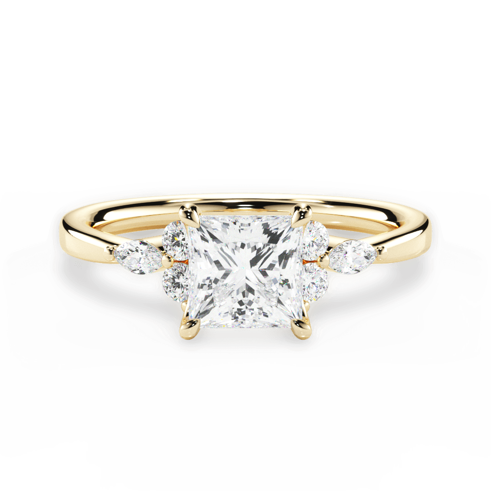 Cynthia Princess Cut Lab Grown Diamond 18Kt Yellow Gold Engagement Ring