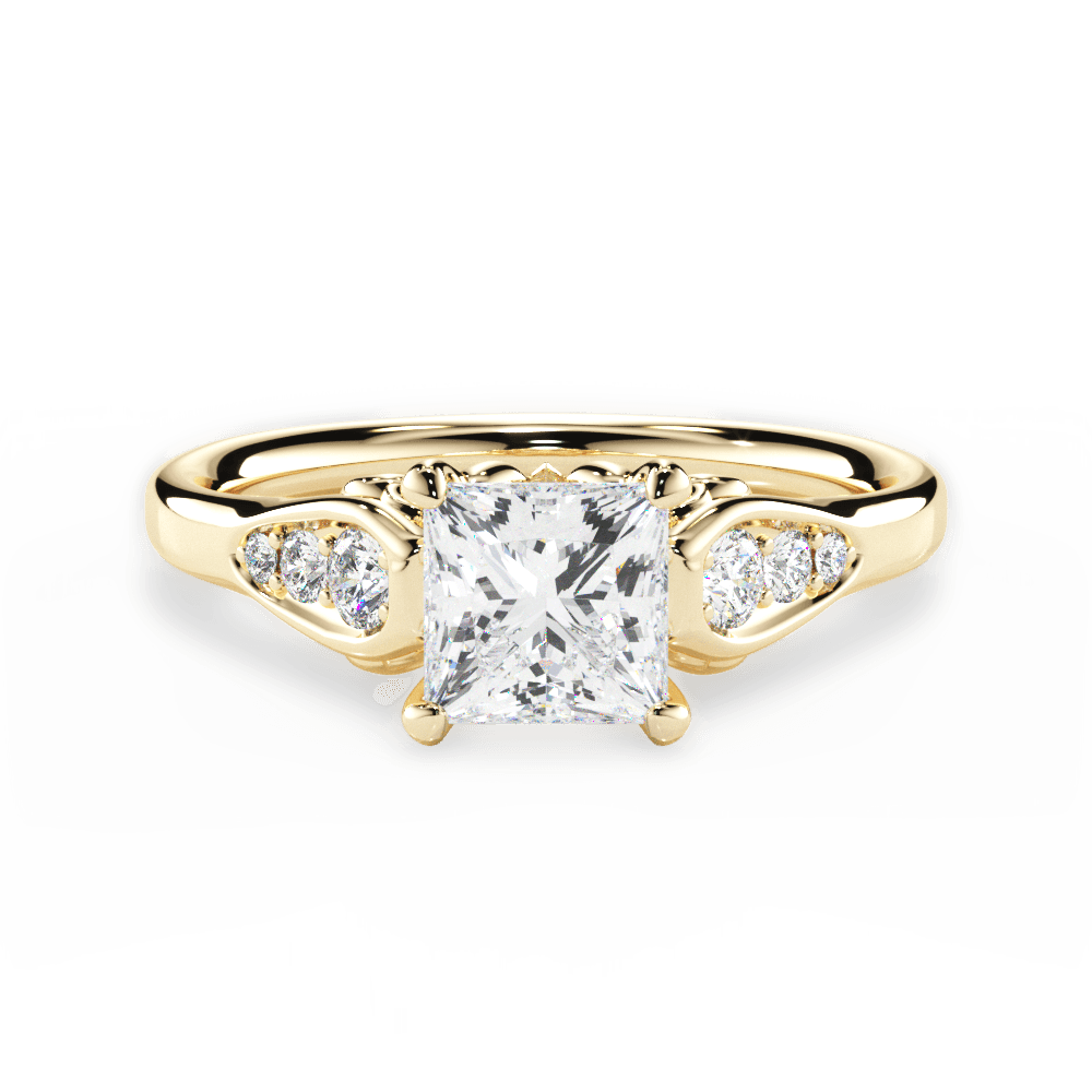 Cecilia Princess Cut Lab Grown Diamond 18Kt Yellow Gold Engagement Ring