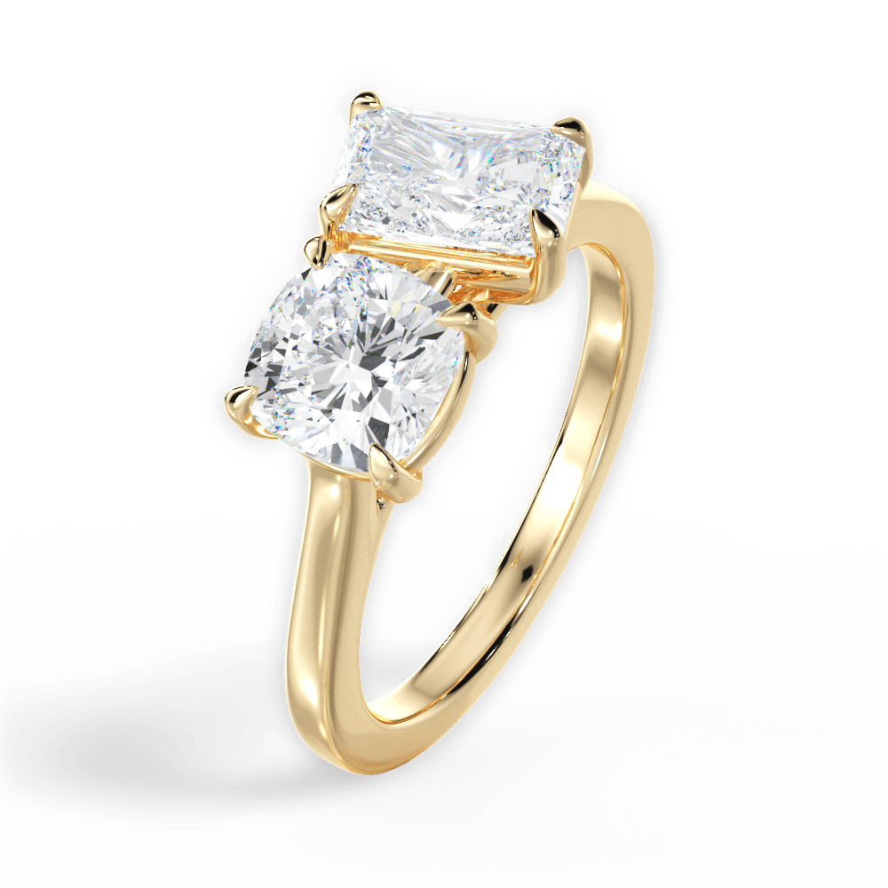 Ellen Radiant Cut Lab Grown Diamond 18Kt Yellow Gold Engagement Ring - View 3