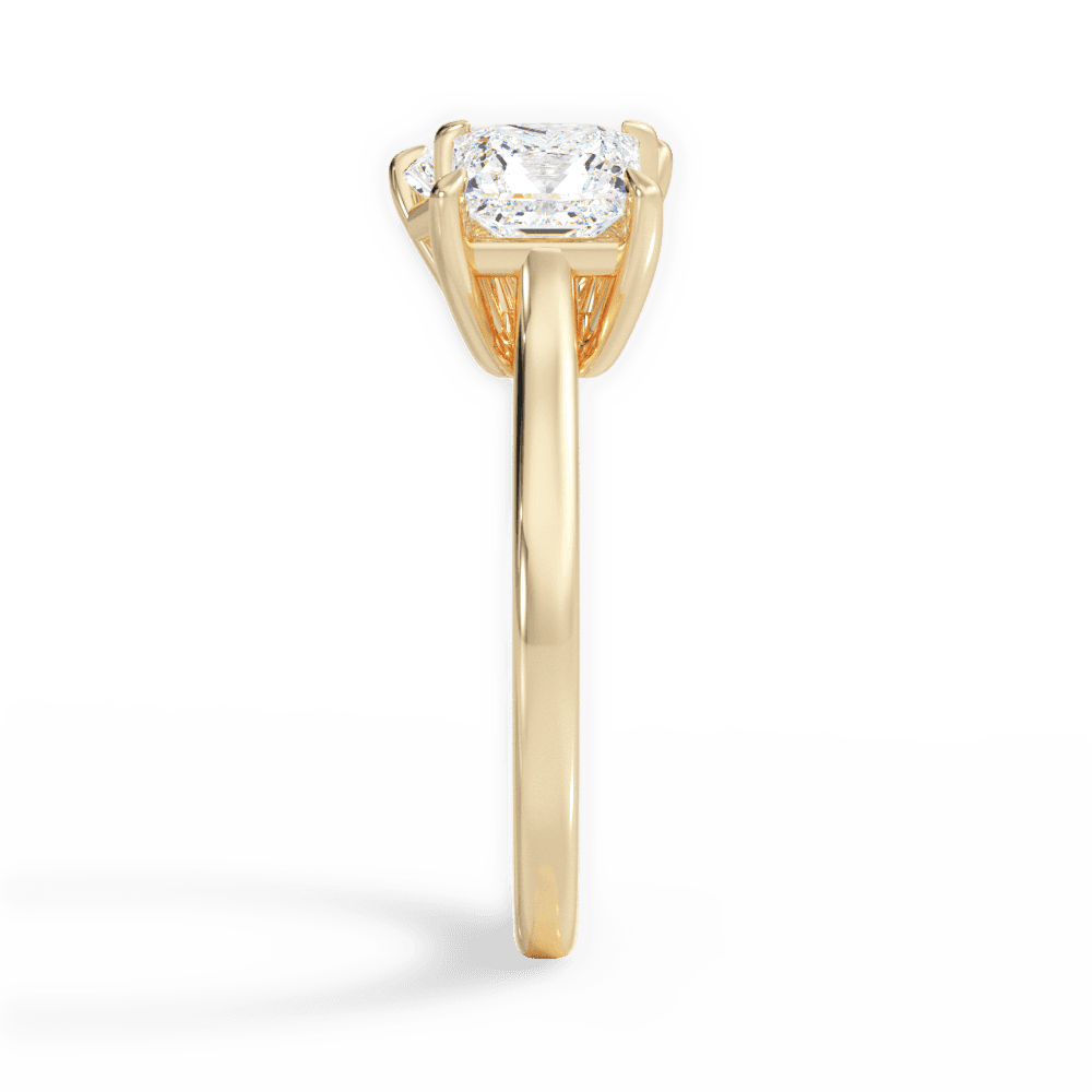 Lorraine Radiant Cut Lab Grown Diamond 18Kt Yellow Gold Engagement Ring - View 2