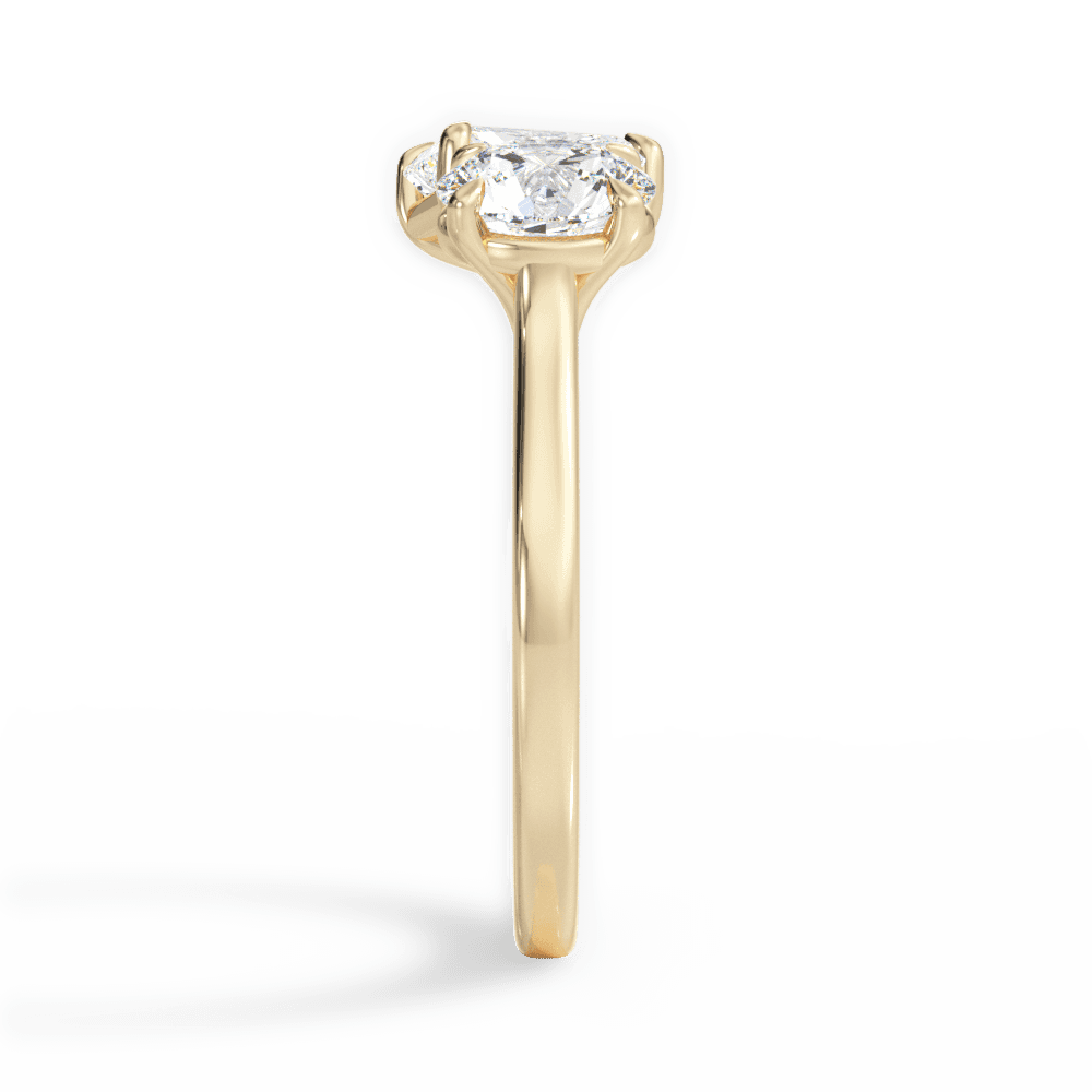 Georgia Radiant Cut Lab Grown Diamond 18Kt Yellow Gold Engagement Ring - View 2