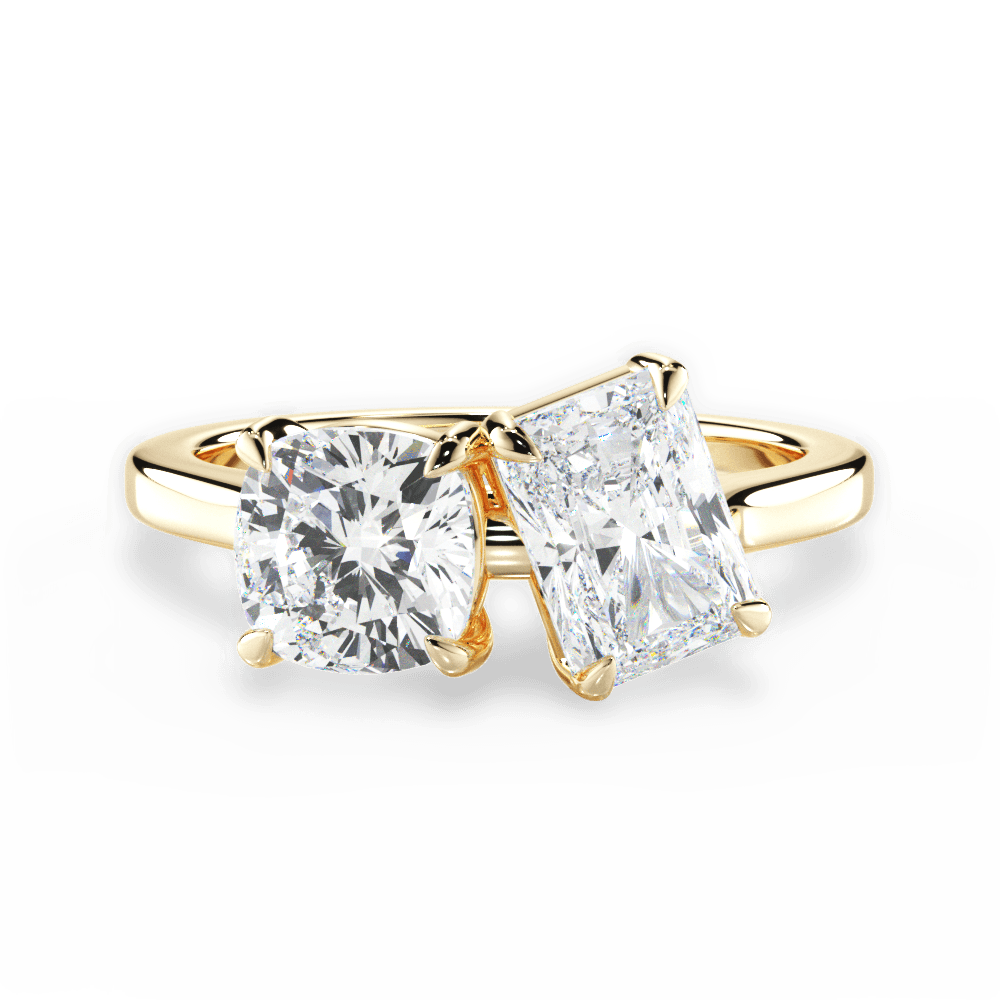 Ellen Radiant Cut Lab Grown Diamond 18Kt Yellow Gold Engagement Ring