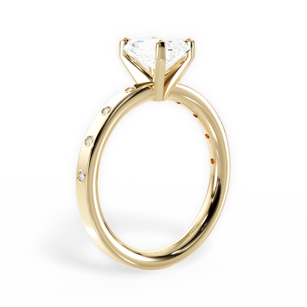 Carla Radiant Cut Lab Grown Diamond 18Kt Yellow Gold Engagement Ring - View 2