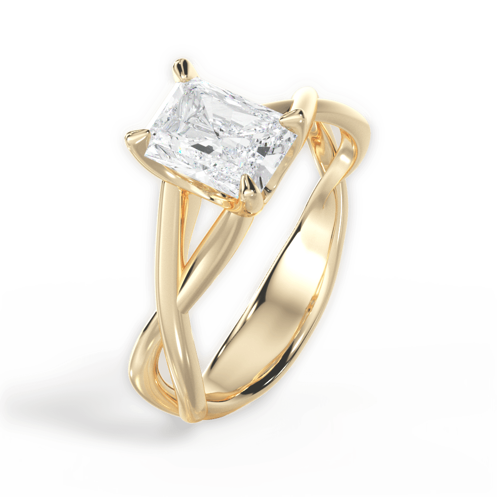 Aubrey Radiant Cut Lab Grown Diamond 18Kt Yellow Gold Engagement Ring - View 4