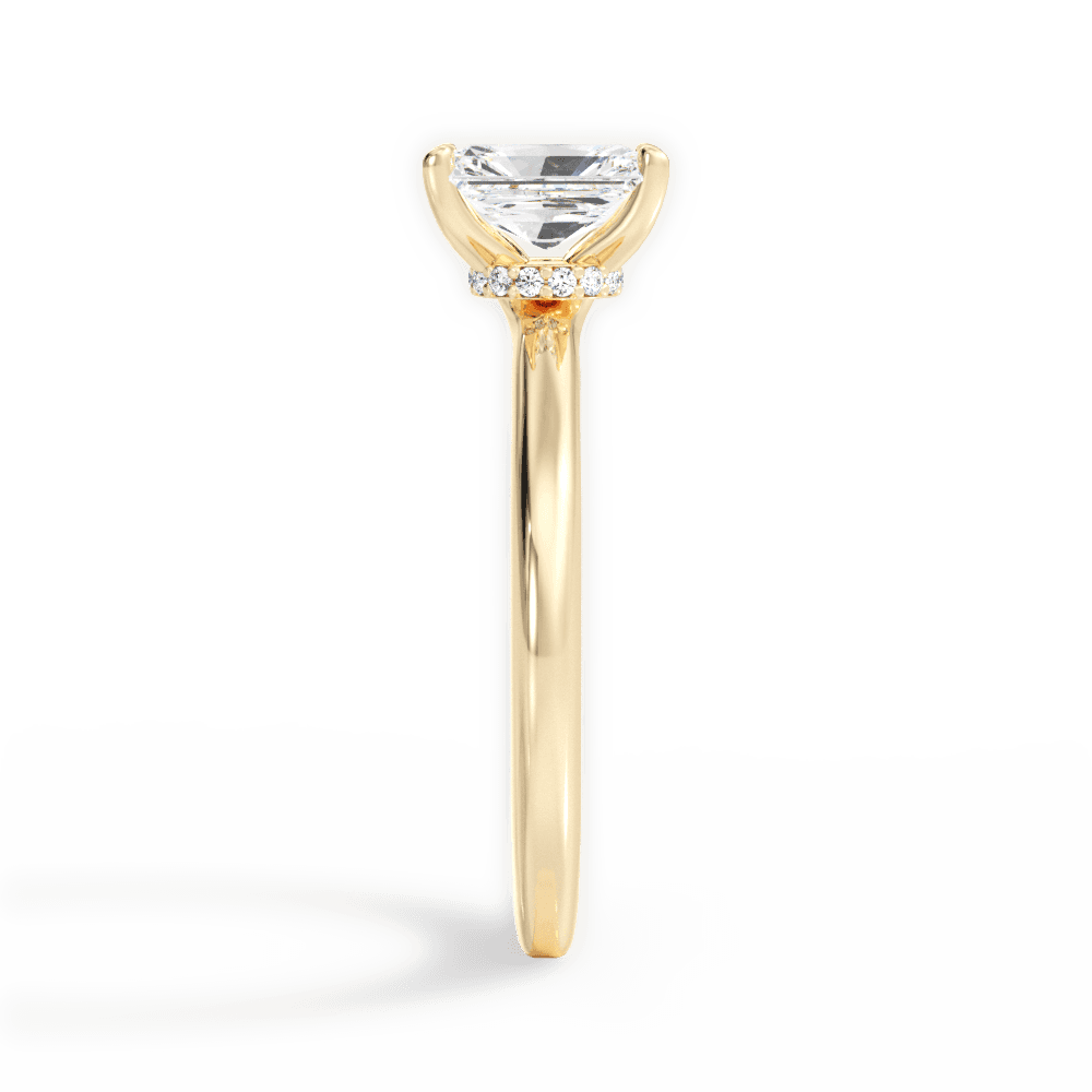 Cara Radiant Cut Lab Grown Diamond 18Kt Yellow Gold Engagement Ring - View 3