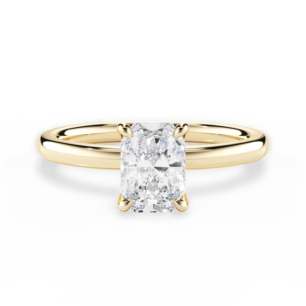 Angela Radiant Cut Lab Grown Diamond 18Kt Yellow Gold Engagement Ring
