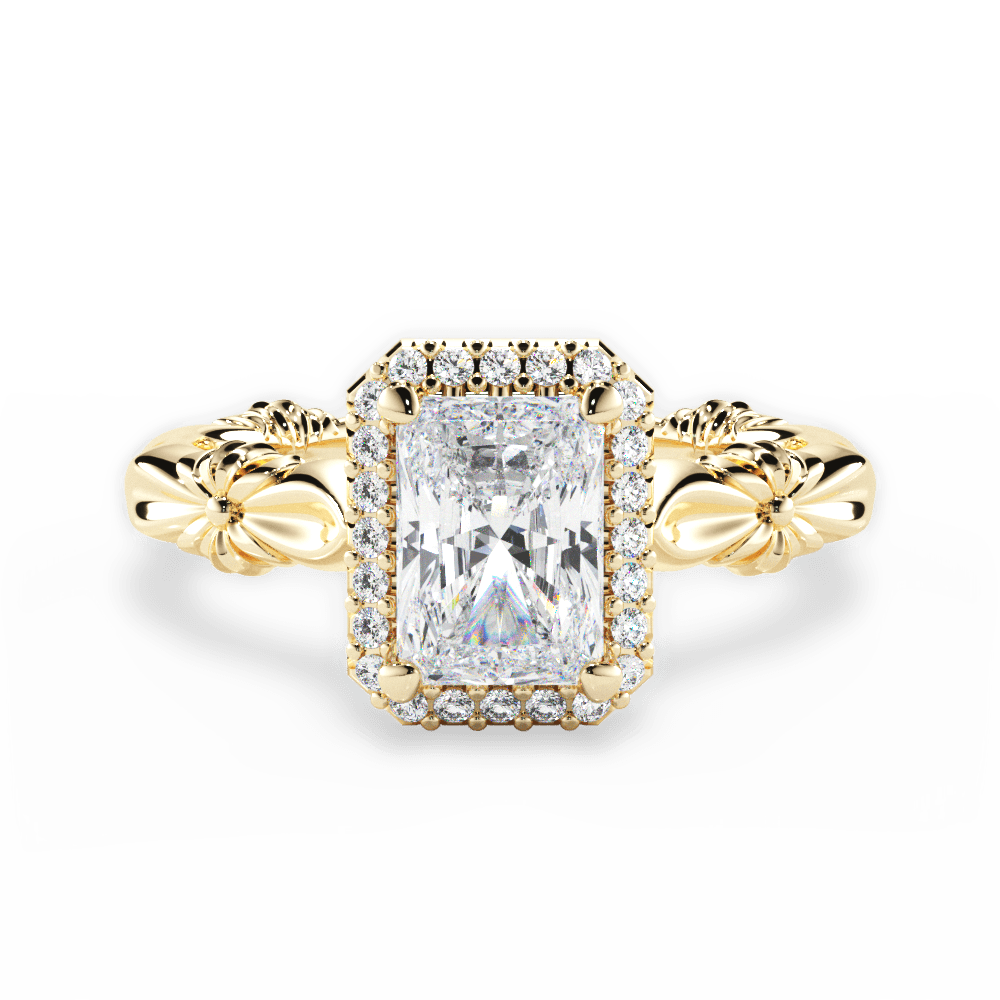 Erica Radiant Cut Lab Grown Diamond 18Kt Yellow Gold Engagement Ring