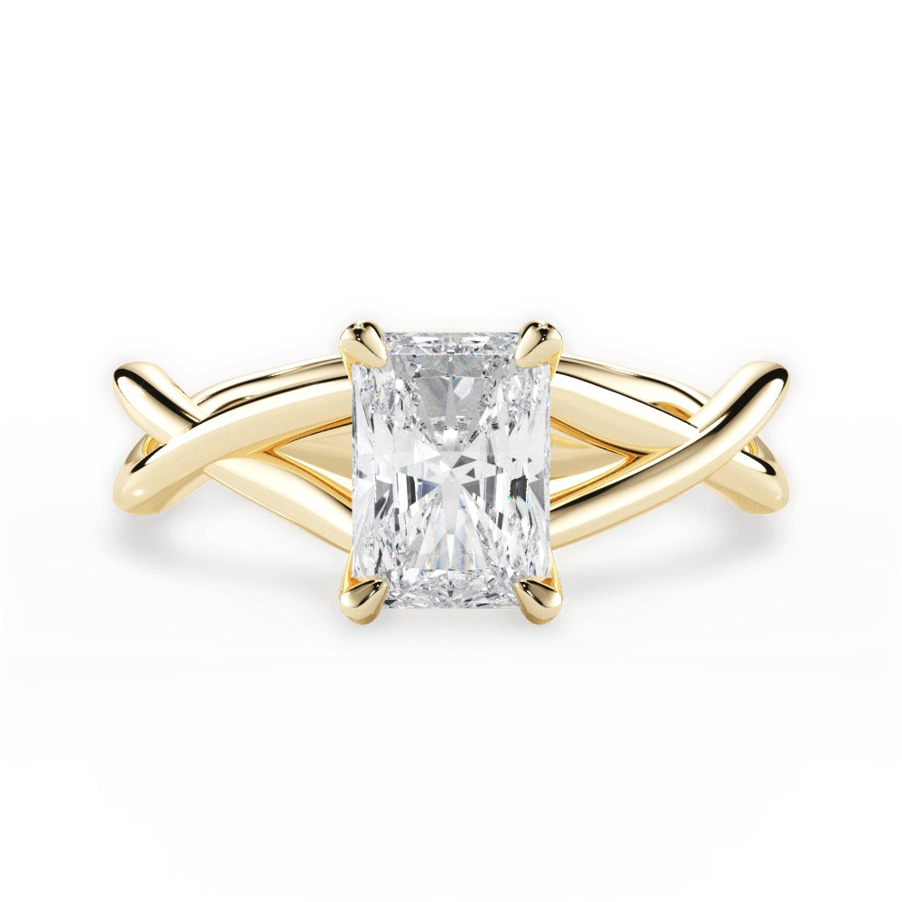 Aubrey Radiant Cut Lab Grown Diamond 18Kt Yellow Gold Engagement Ring