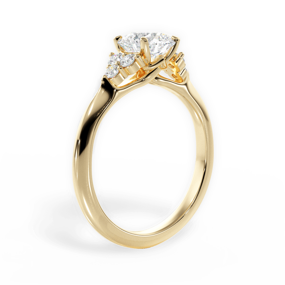 Celeste Round Cut Lab Grown Diamond 18Kt Yellow Gold Engagement Ring - View 4