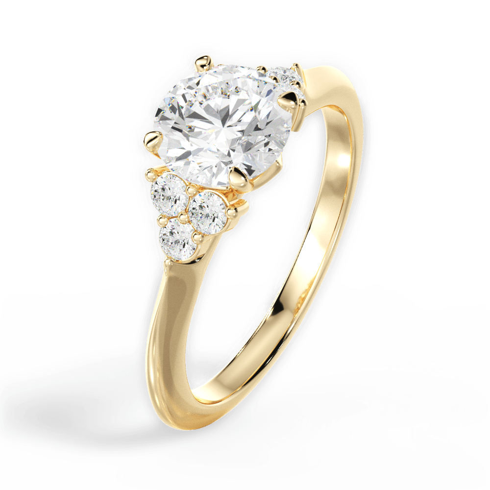 Celeste Round Cut Lab Grown Diamond 18Kt Yellow Gold Engagement Ring - View 3