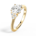 Celeste Round Cut Lab Grown Diamond 18Kt Yellow Gold Engagement Ring - View 3