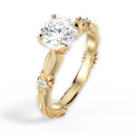 Claire Round Cut Lab Grown Diamond 18Kt Yellow Gold Engagement Ring - View 2