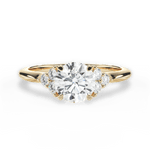 Celeste Round Cut Lab Grown Diamond 18Kt Yellow Gold Engagement Ring