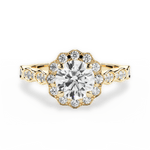 Jane Round Cut Lab Grown Diamond 18Kt Yellow Gold Engagement Ring